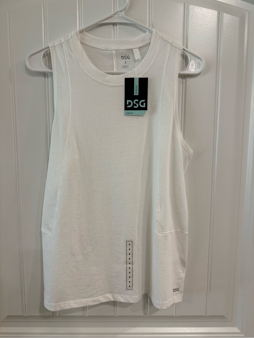 DSG Women’s White Athletic Scoop Neck Tank
